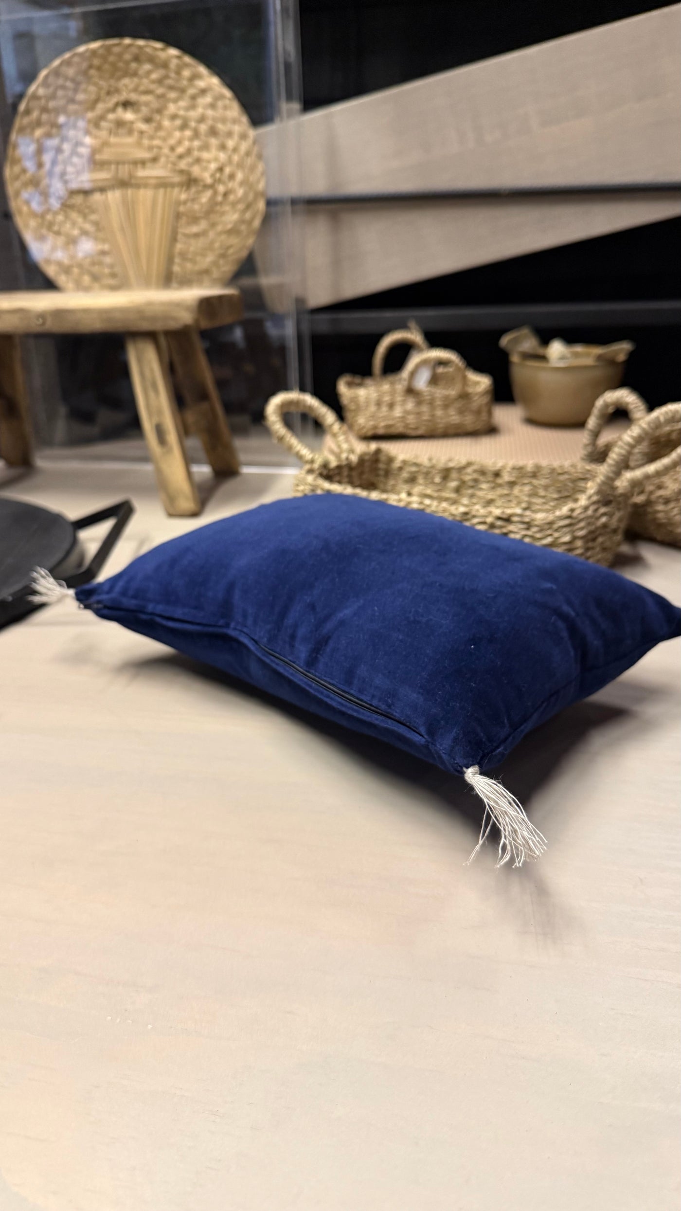 Cojín — Terciopelo Azul 30x20