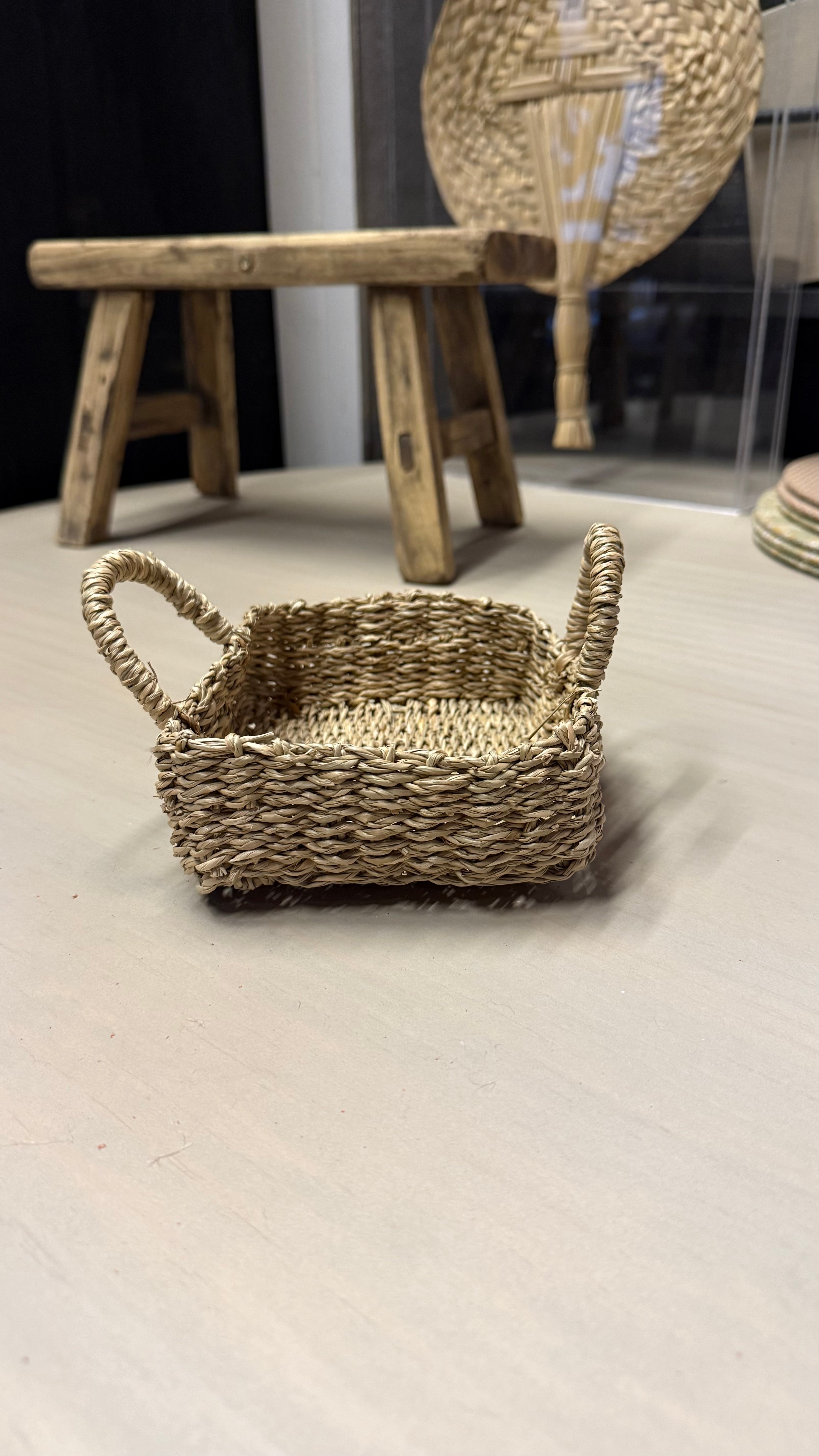 Cesto Decorativo con Asas - Cuadrado 23x16