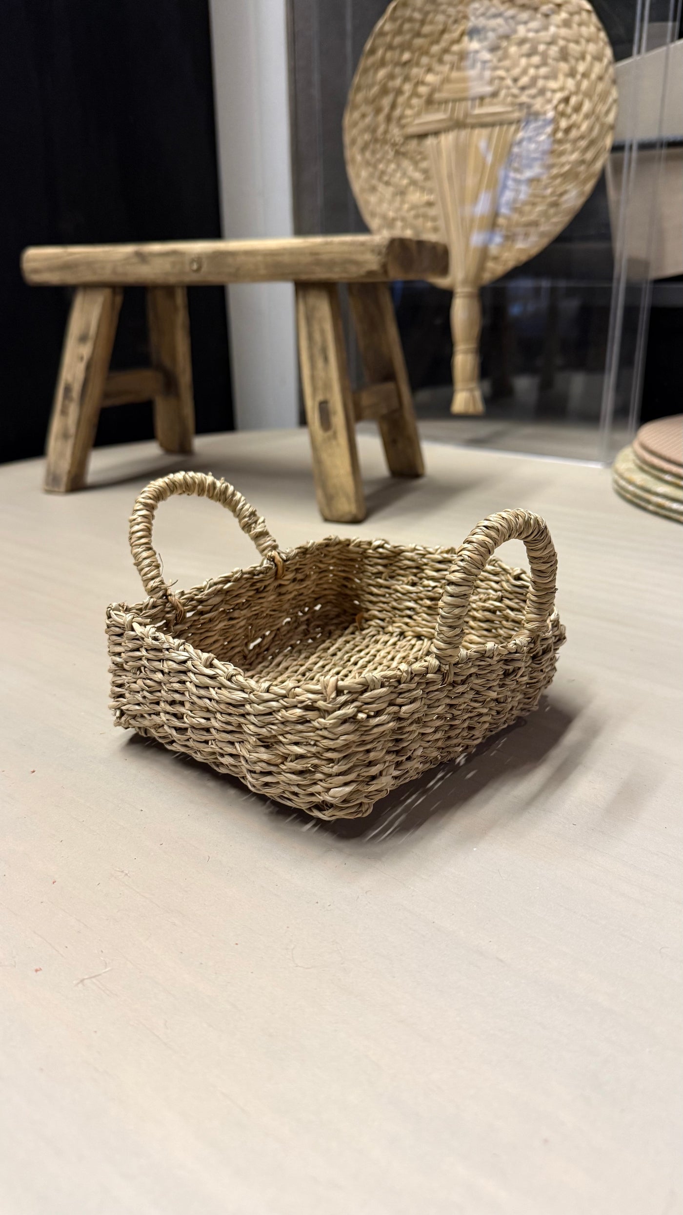 Cesto Decorativo con Asas — Cuadrado 23x16