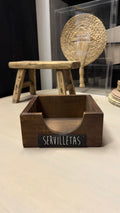 Servilletero - Teñido Café 20x20x9