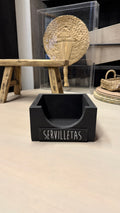 Servilletero Chico - Pátina Negra 16x16x9