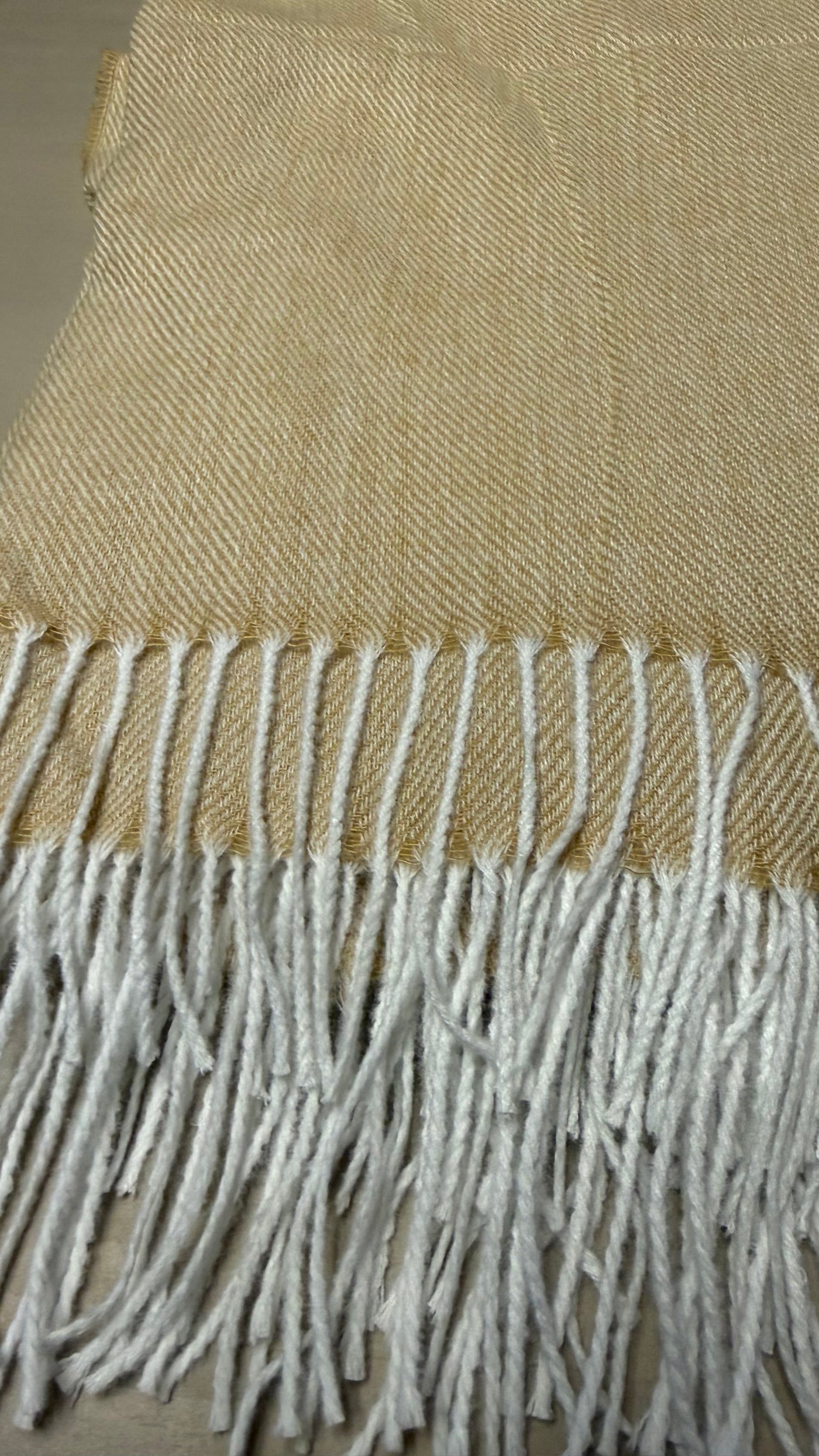 Chal — Con Flecos Beige 120x160