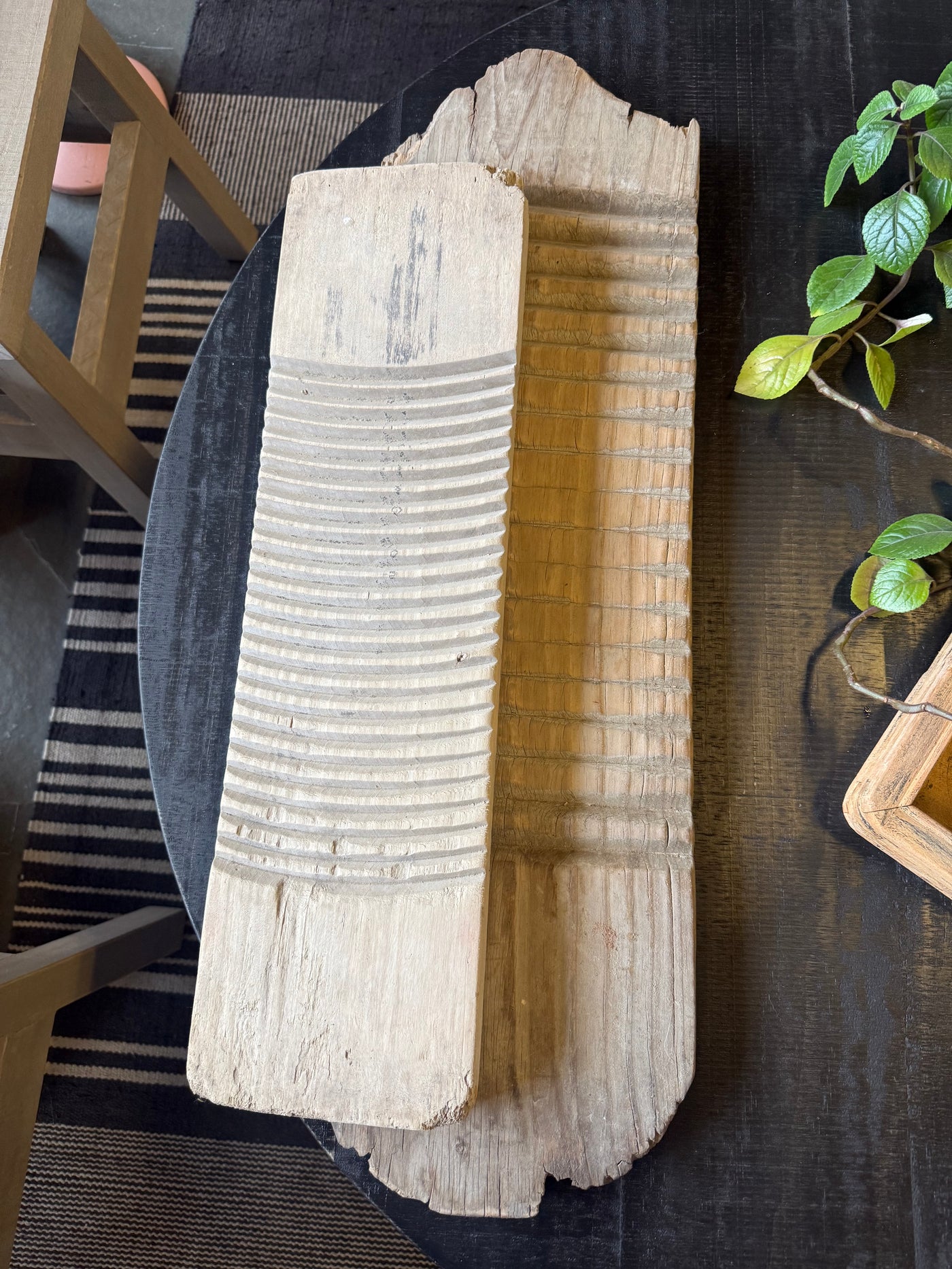 Pala Decorativa de Madera Antigua — Rústico Tamaño Mediano 57x17x2