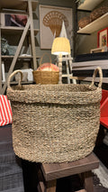 Canasto Decorativo Tejido - Con Asa Tamaño Grande 45x40x40