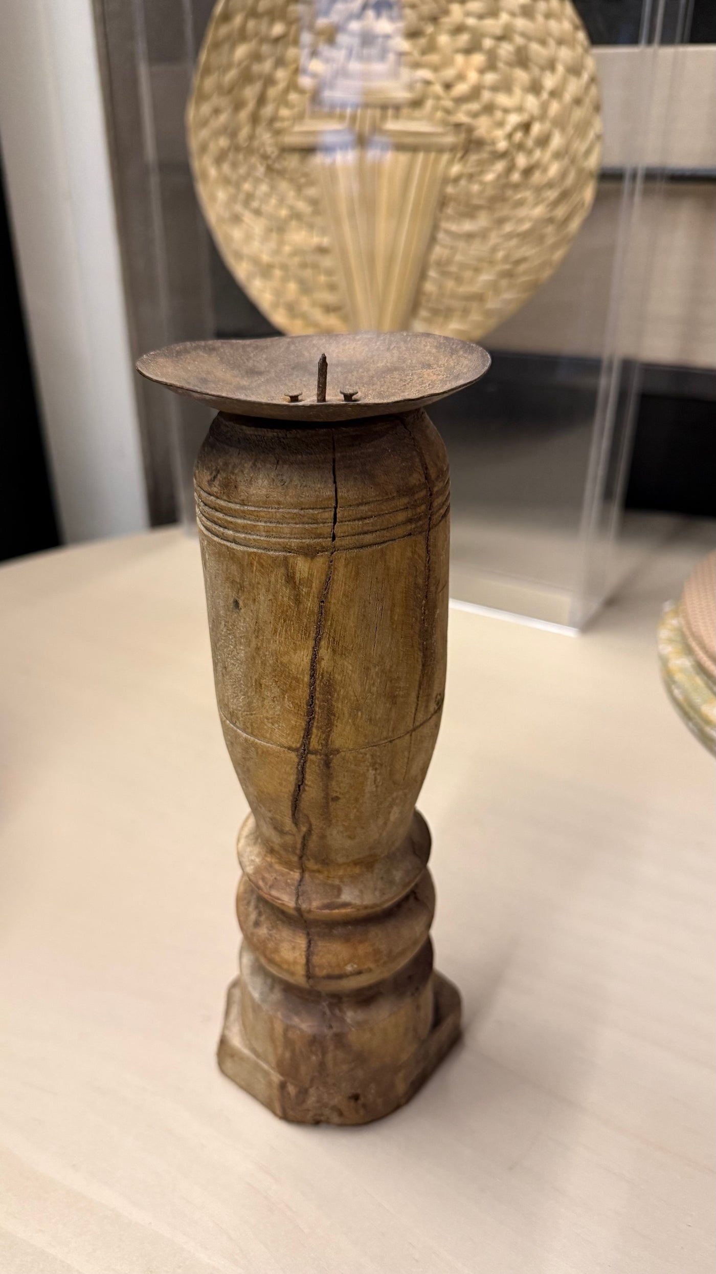 Candelabro de Madera Antigua — Diseño 2 9x26