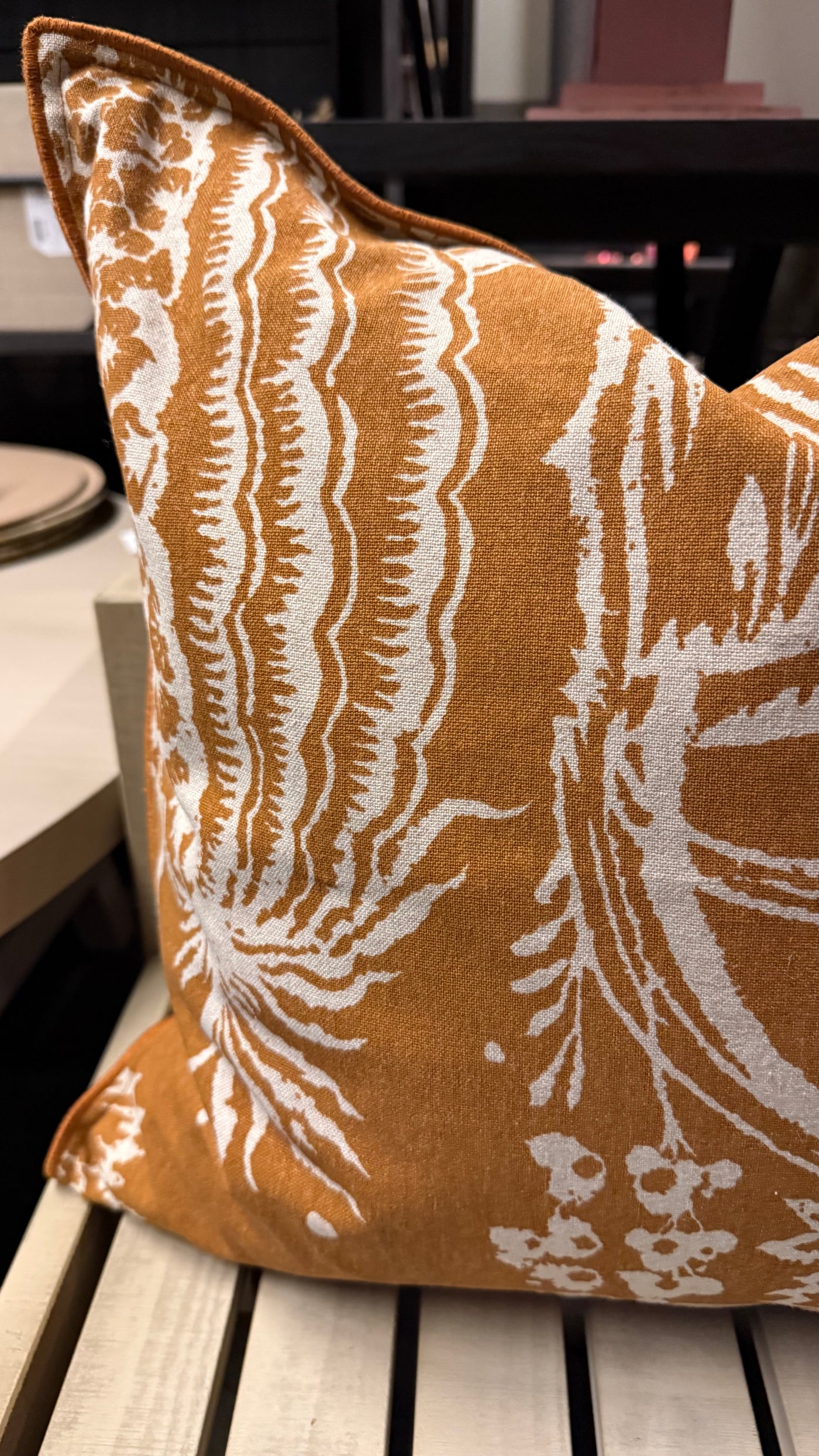 Cojín — Borde con Diseño Terracota 50x50