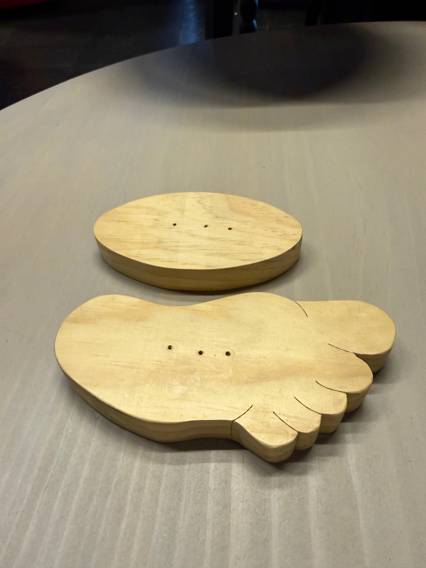 Pack de Jaboneras de Madera — Diseño Óvalo y Patita 18.5x8.5x5