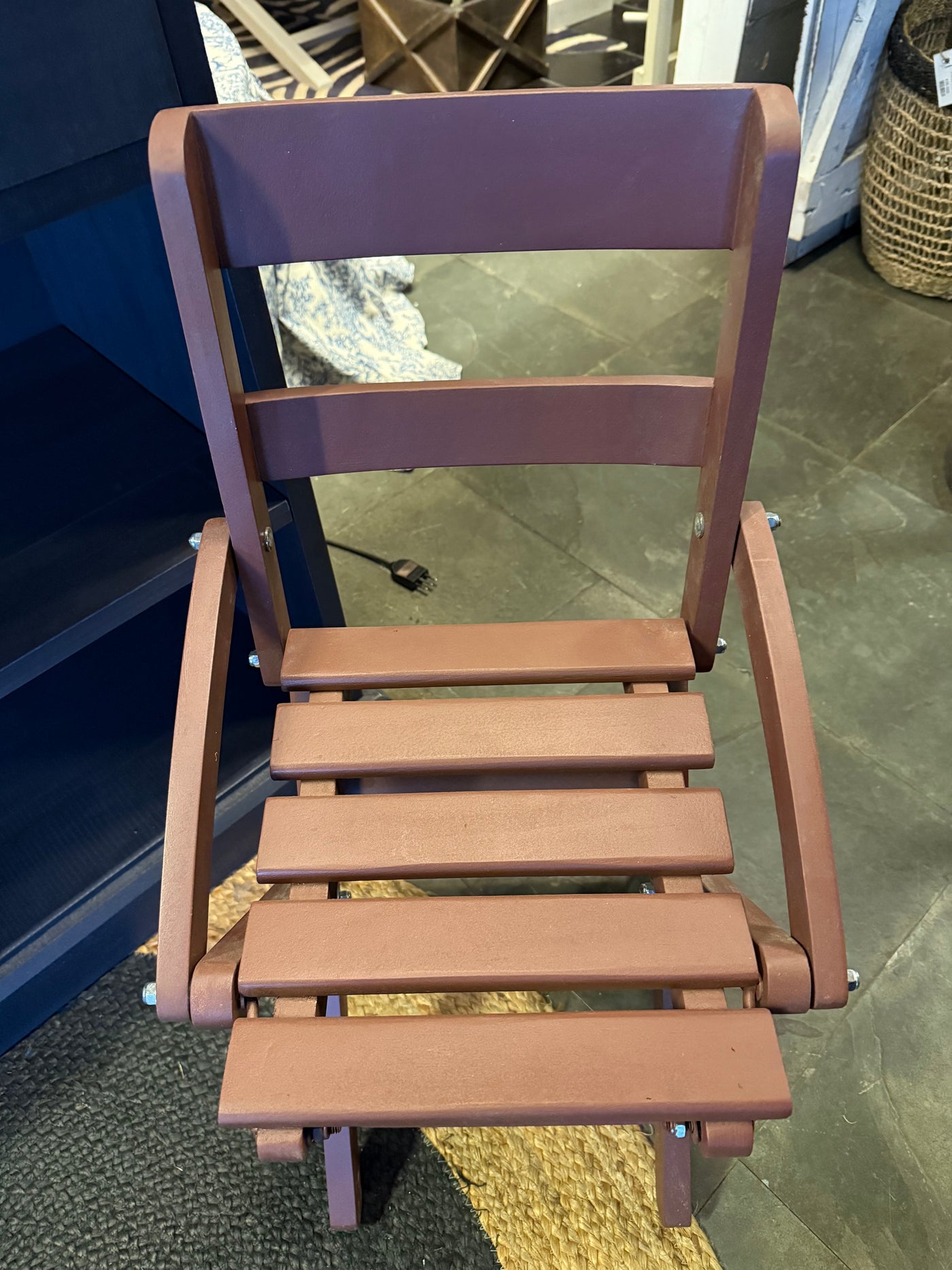 Silla Gabriela — Pino Clear Plegable Burdeo 35x40x66