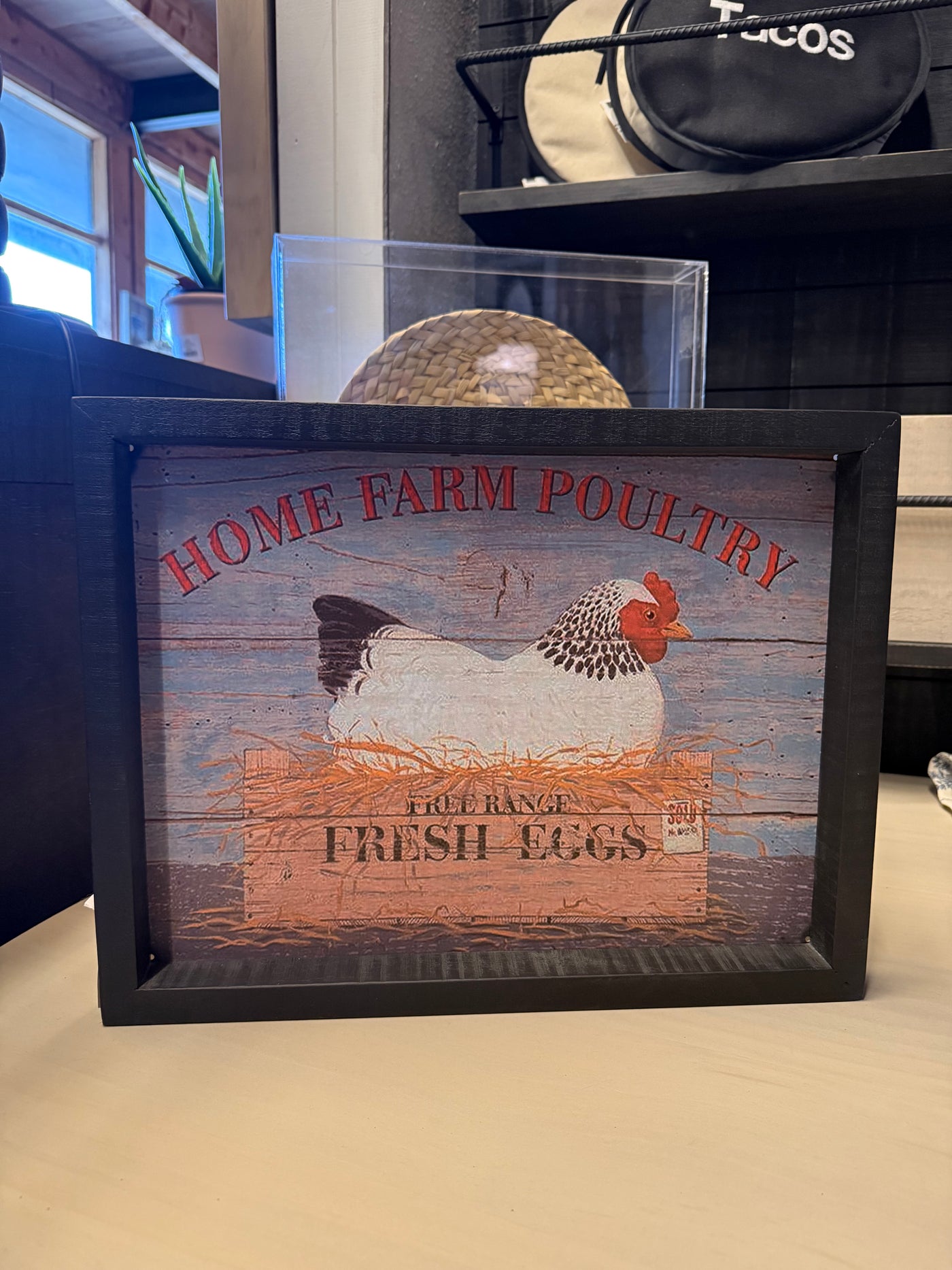 Cuadro Home Farm — Madera Pino Aserrado Pátina Negra 42x32