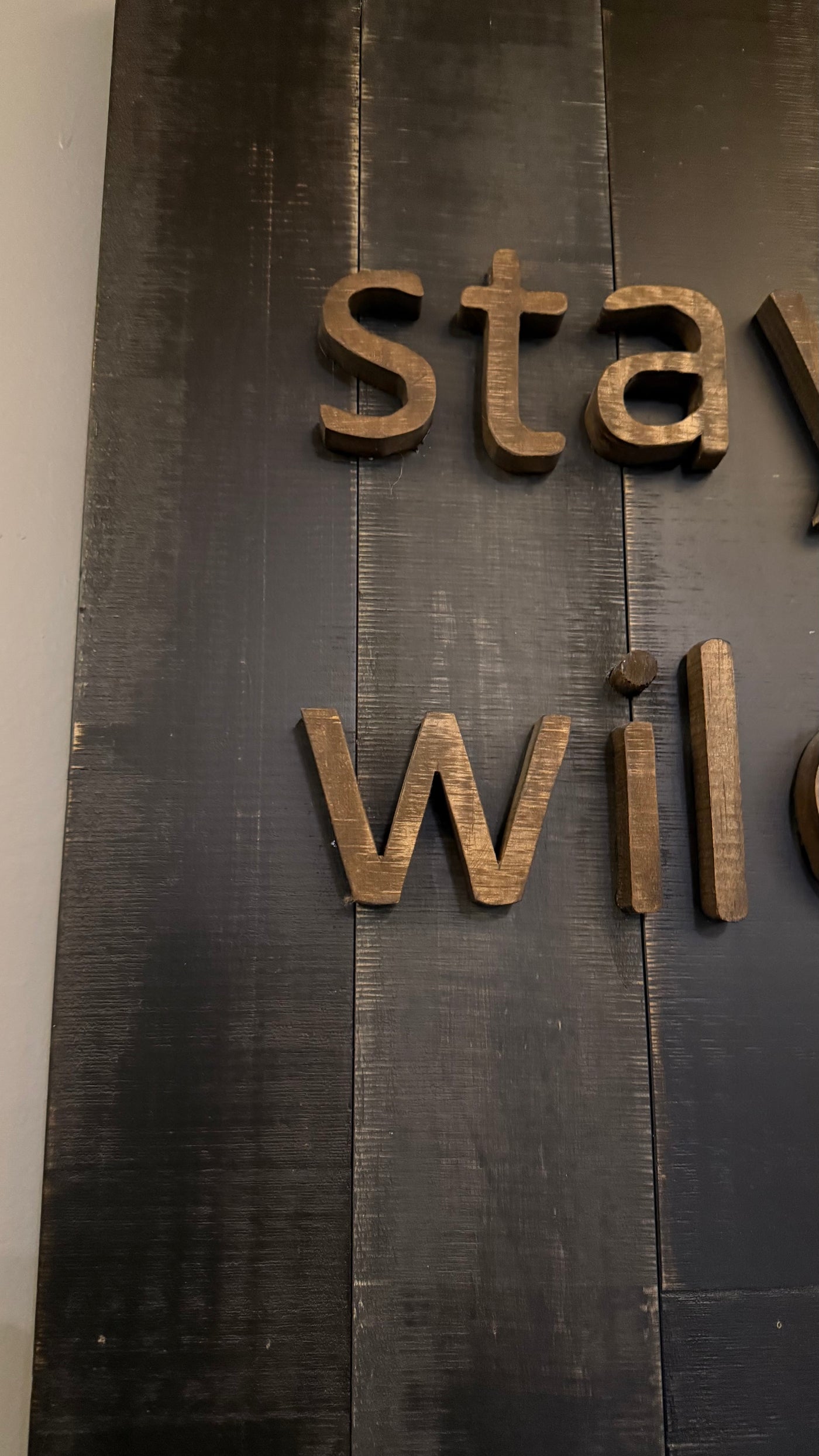 Letrero Stay Wild — Aserrado Negro Envejecido 60x40
