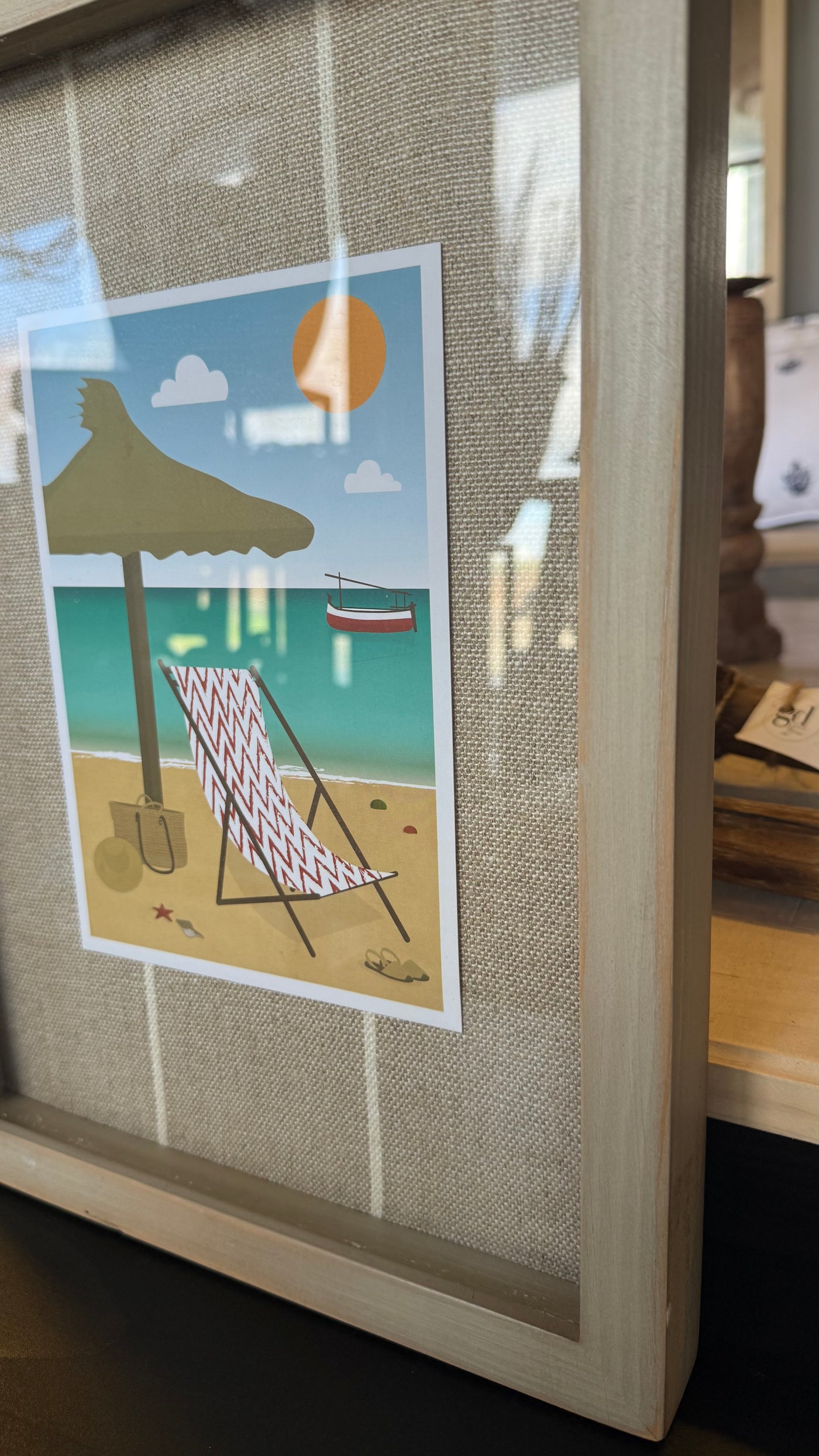 Cuadro Silla de Playa — Pino Clear y Género Teñido Rústico Marco Teñido Rústico 28.5x38.5