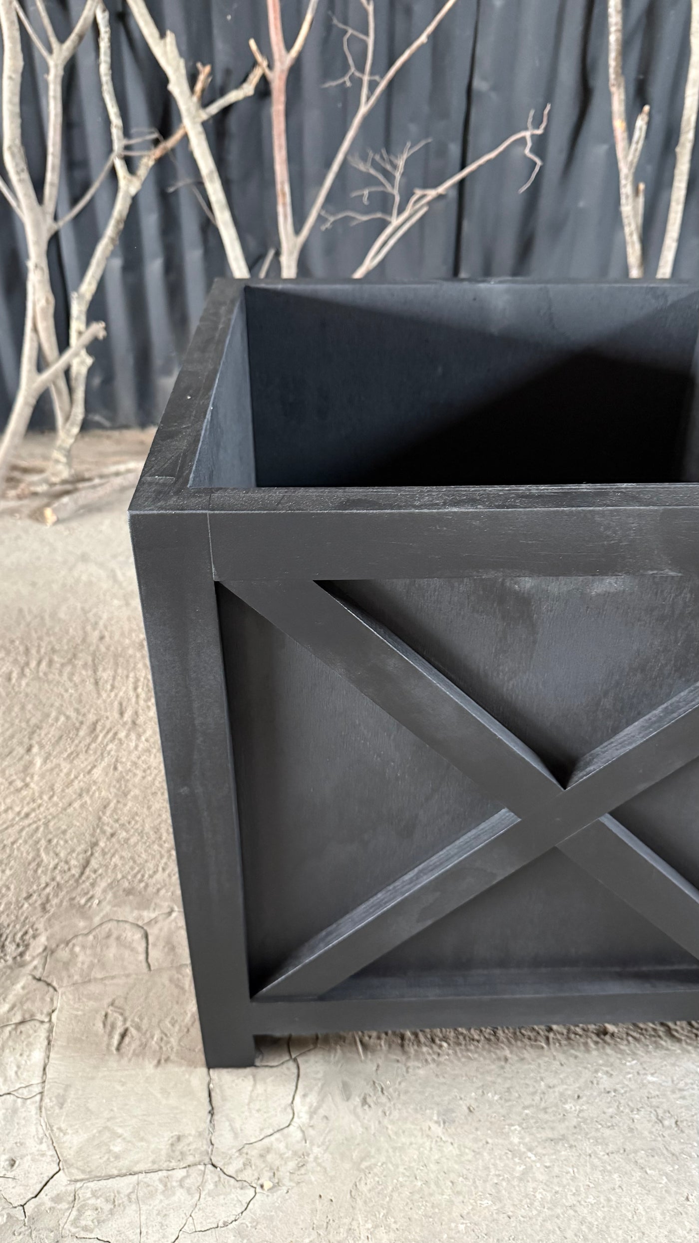 Macetero Cruceta — Negro 40x40x40