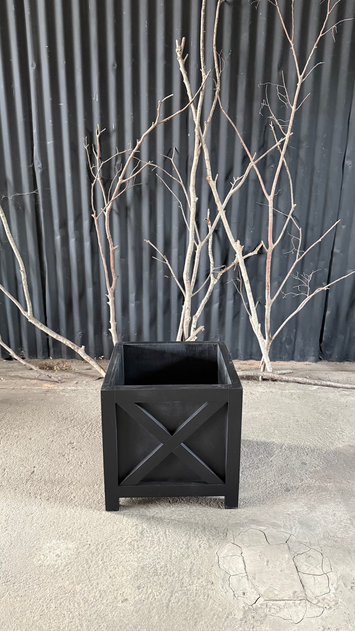 Macetero Cruceta — Negro 40x40x40