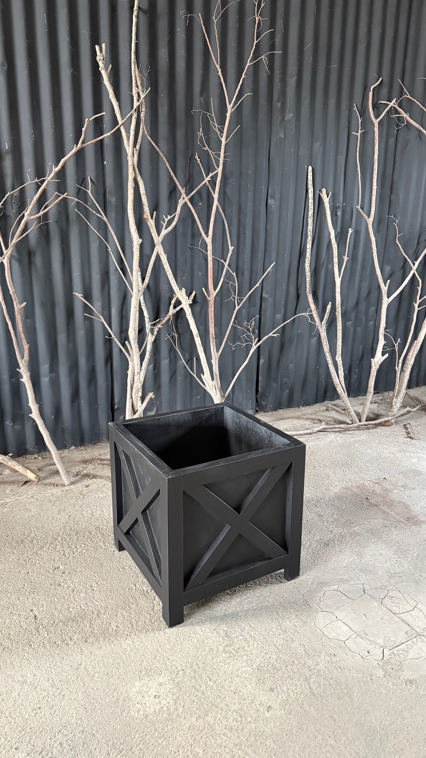 Macetero Cruceta — Negro 40x40x40