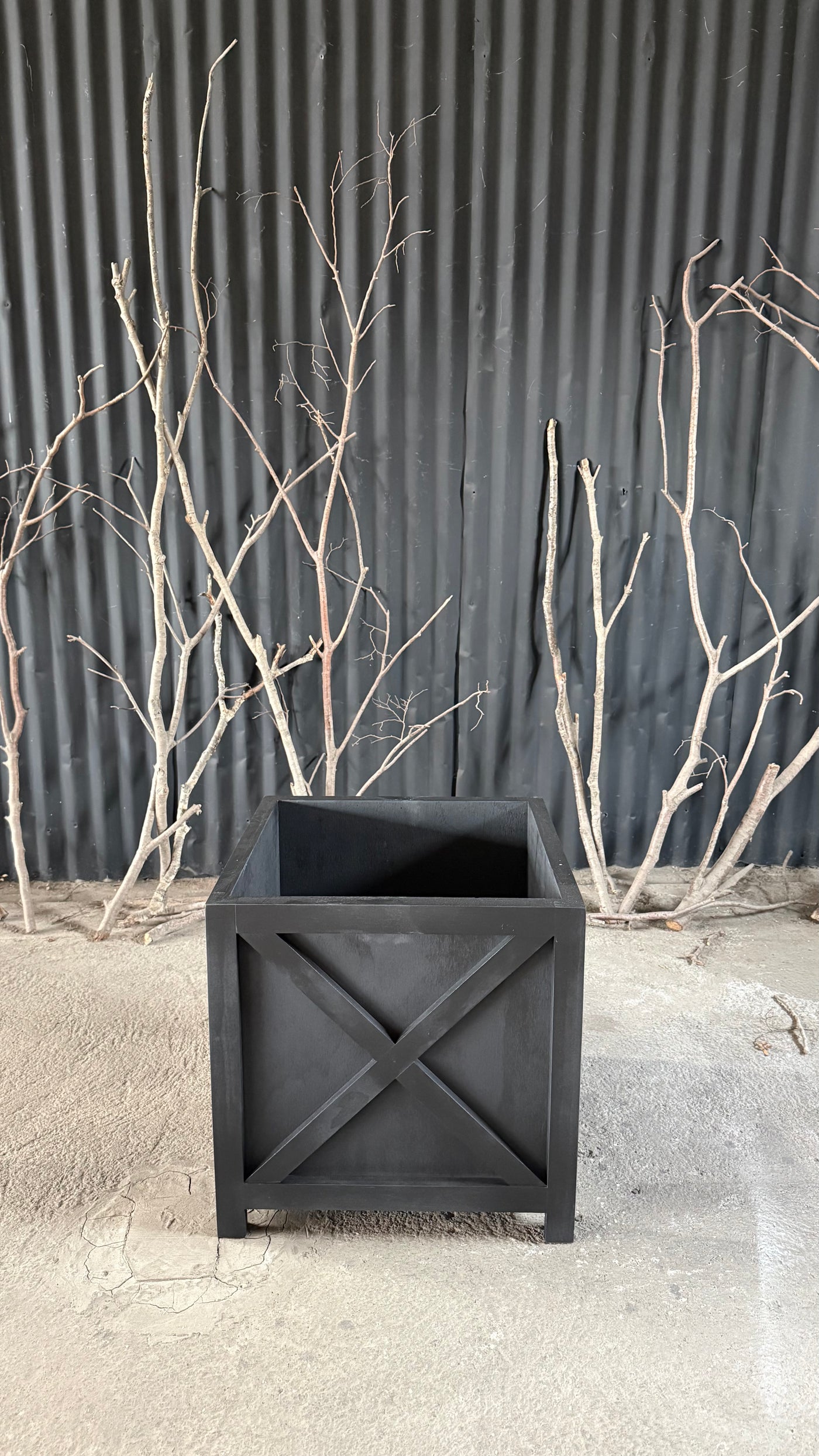 Macetero Cruceta — Negro 50x50x50