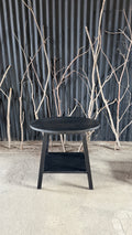 Mesa lateral cubierta ovalada - Pino Clear Pulido Pátina Negra 66x42x60