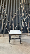 Banqueta Monica - Pino Clear Pulido Negro Desgastado 44x32x48
