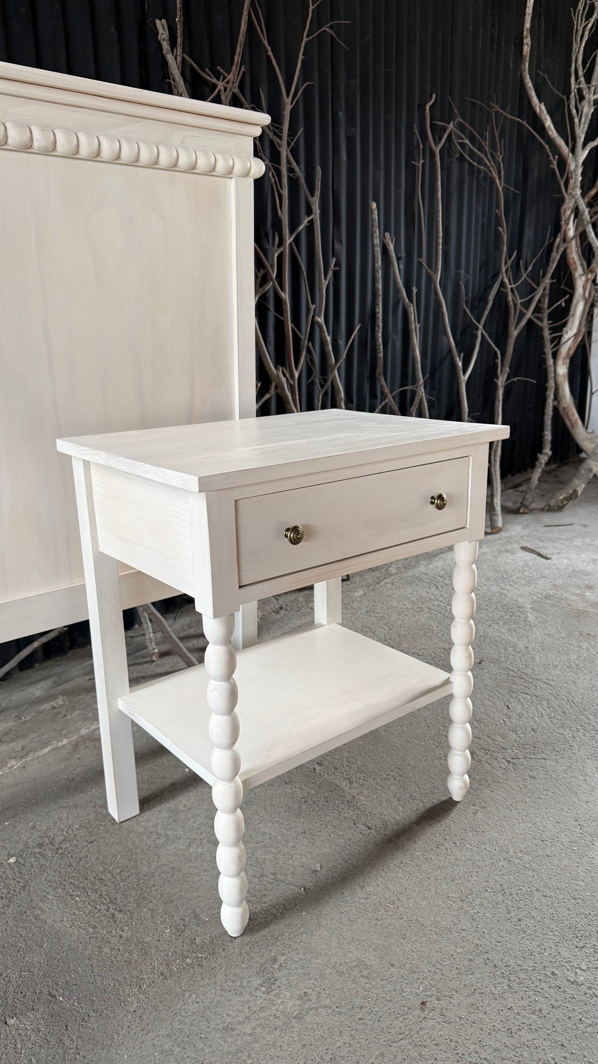 Velador con diseño burbujas — Pino Clear Beige 55x40x65