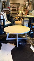 Mesa de Centro Ana - Pino Clear Pulido Aguada Beige 70x70x35