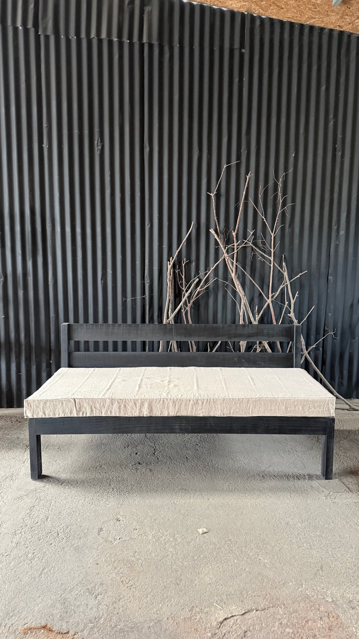 Sofá para terraza — Modelo Josefa Pino Clear Pátina Negra 165x75x75