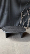 Mesa de Centro Ovalada - Pino Clear Aserreado Pátina Negra 120x90x37