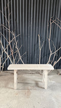 Banqueta Tere - Pino Clear Teñido Rústico Gris Beige Oscuro Envejecido 90x23x45