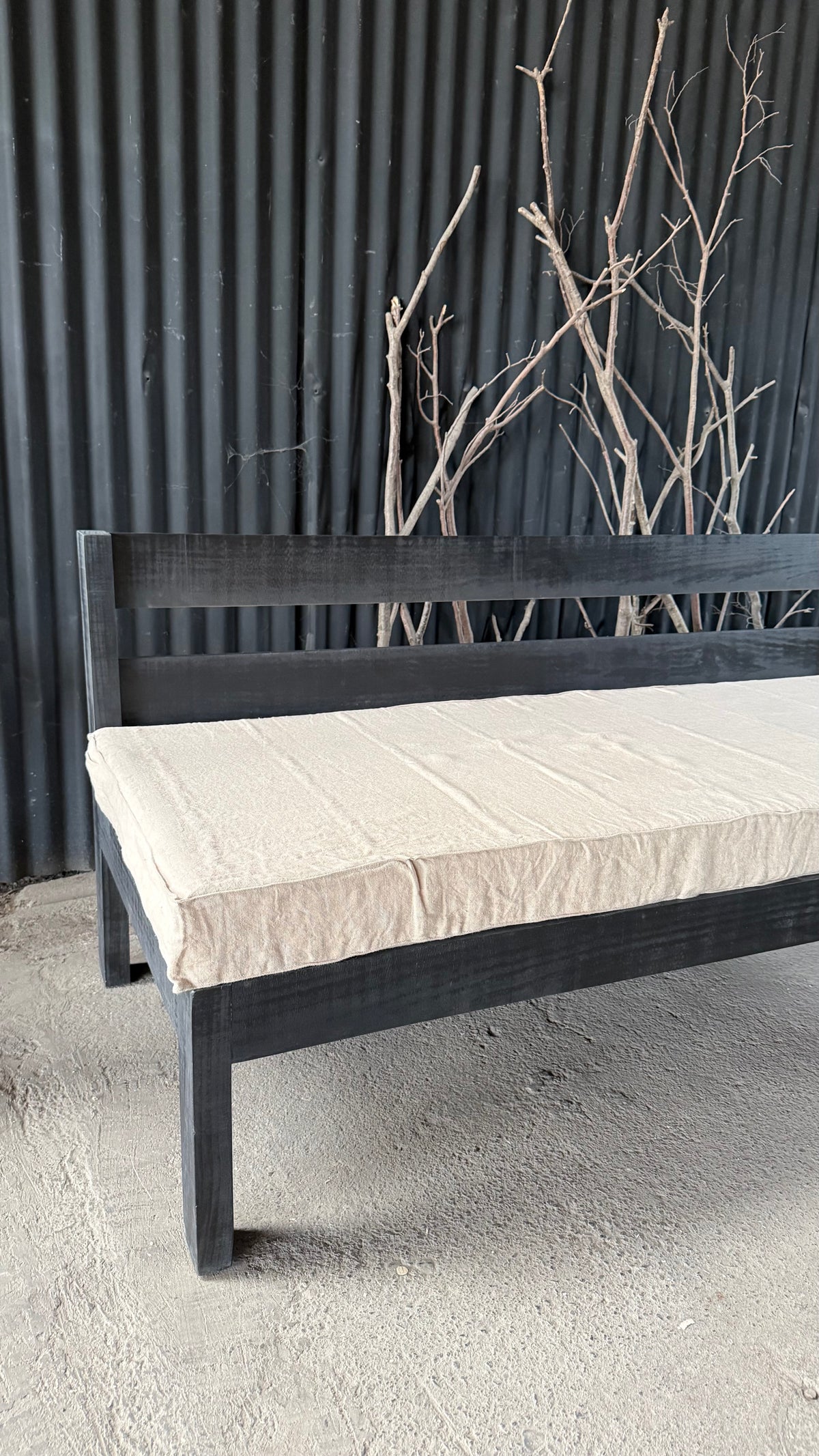 Sofá para terraza — Modelo Josefa Pino Clear Pátina Negra 165x75x75