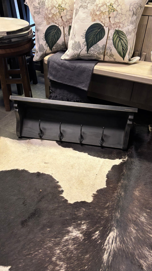 Percha Paula pátina negra 70 cm