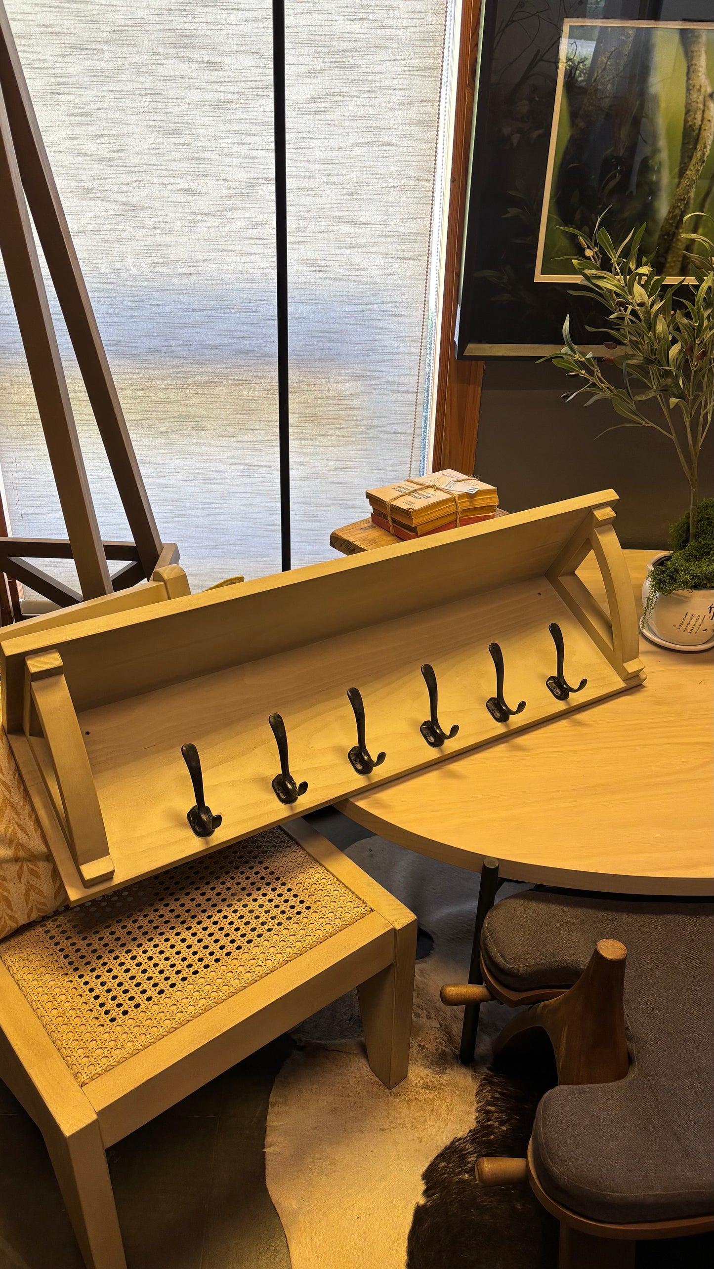 Percha pamela teñido rústico 90 cm