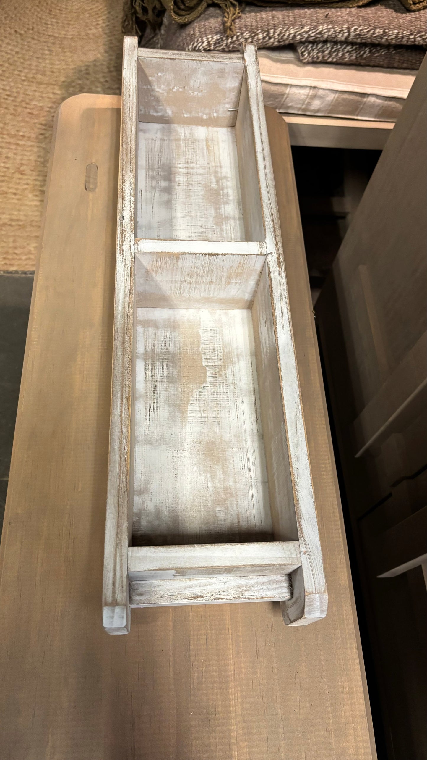 Caja doble multiuso pátina blanca