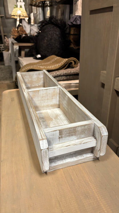 Caja doble multiuso pátina blanca