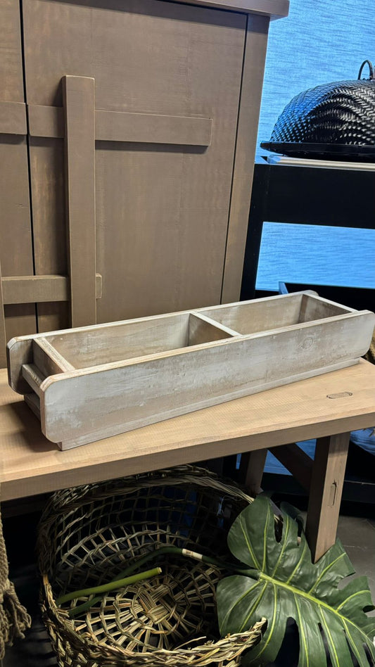 Caja doble multiuso pátina blanca