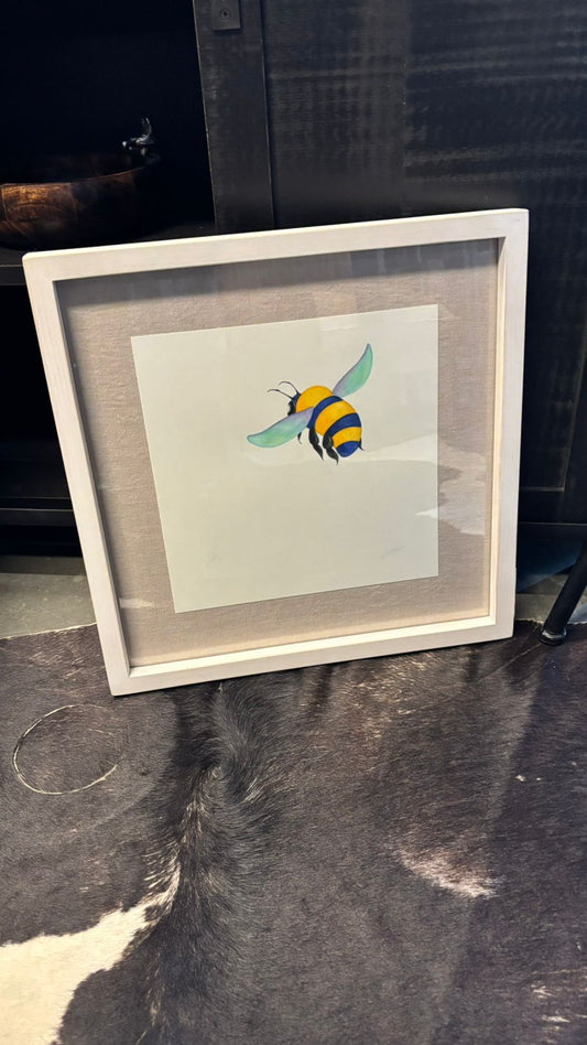 Marco fondo lino 46x46 abeja 1