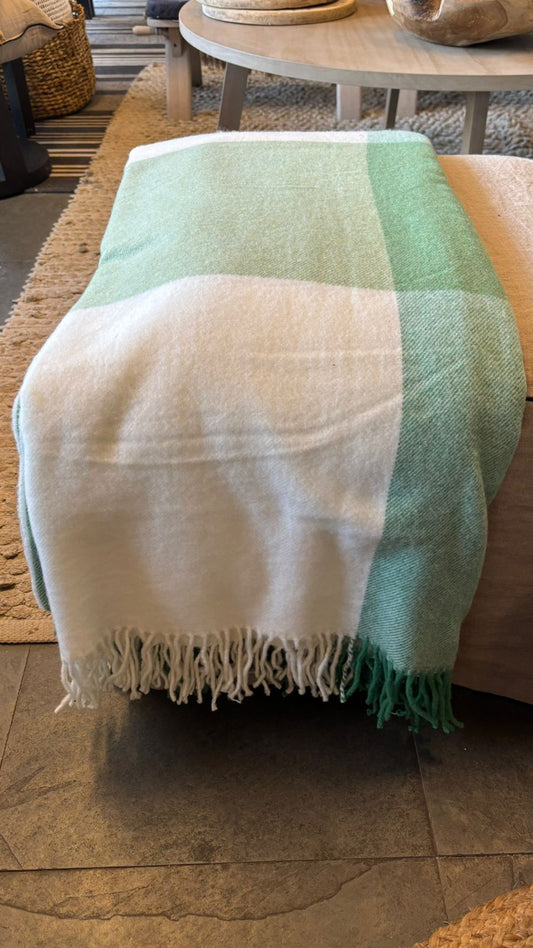 Manta verde lana 130x170
