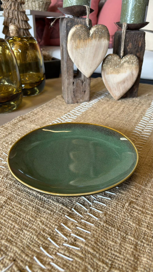 Plato cerámica verde