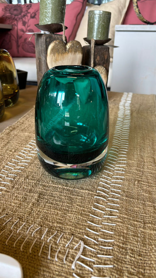 Florero cristal turquesa