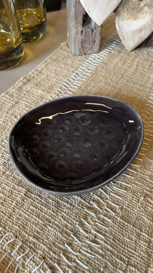 Plato cerámica diseño negro
