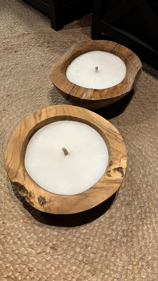 Vela madera 30 cm diametro