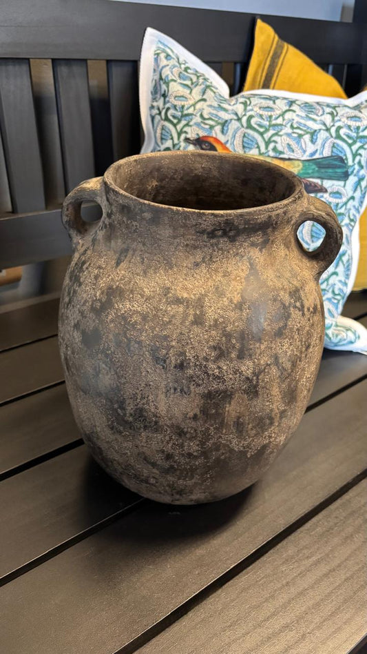 Vasija ceramica envejecida l diseño 6