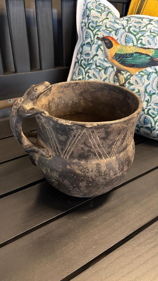 Vasija ceramica envejecida m diseño 6