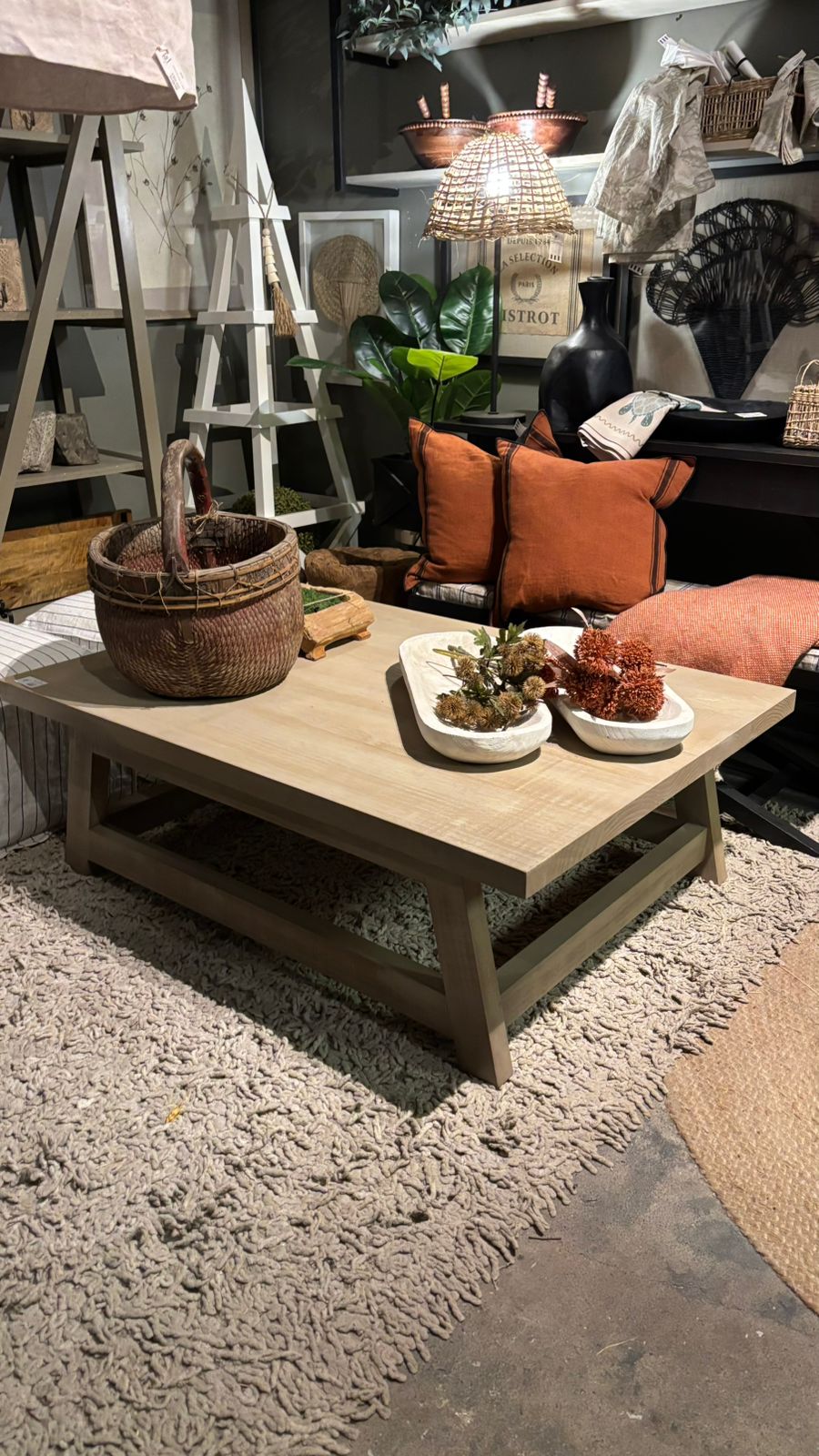 Mesa de centro florencia 120x90x40 teñido rústico claro