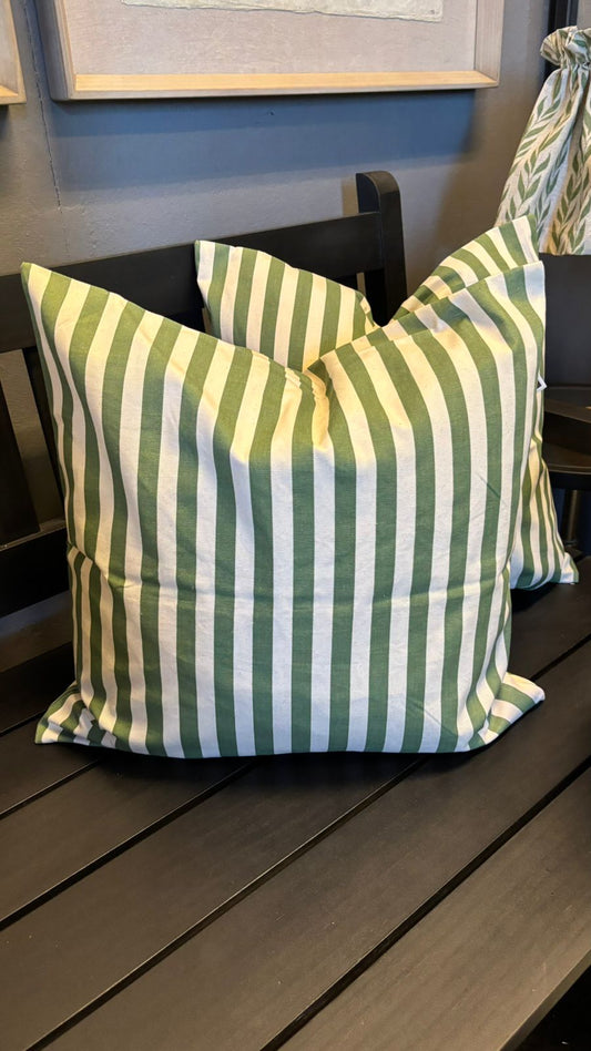 Cojín funda algodón 50x50 líneas verdes