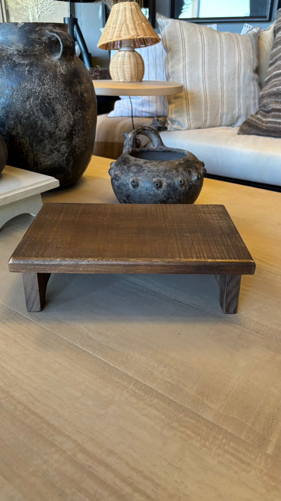 Tarima rústica xs 30x20x8 teñido café