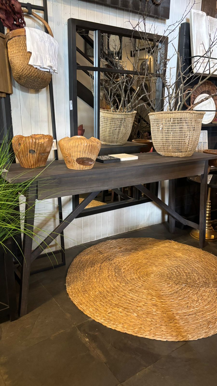 Arrimo florencia 160x40x78 pátina café