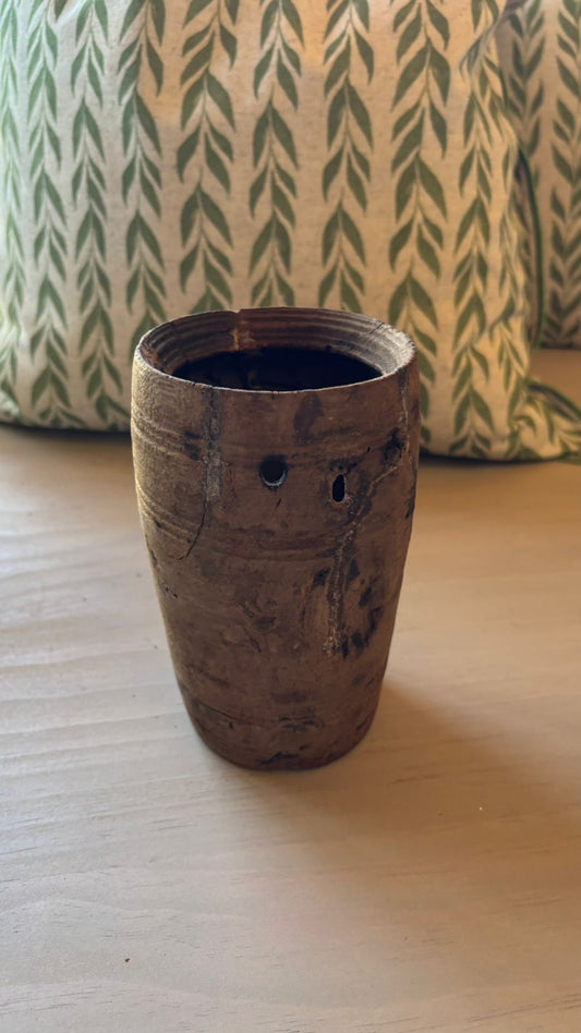 Jarron madera antigua chico