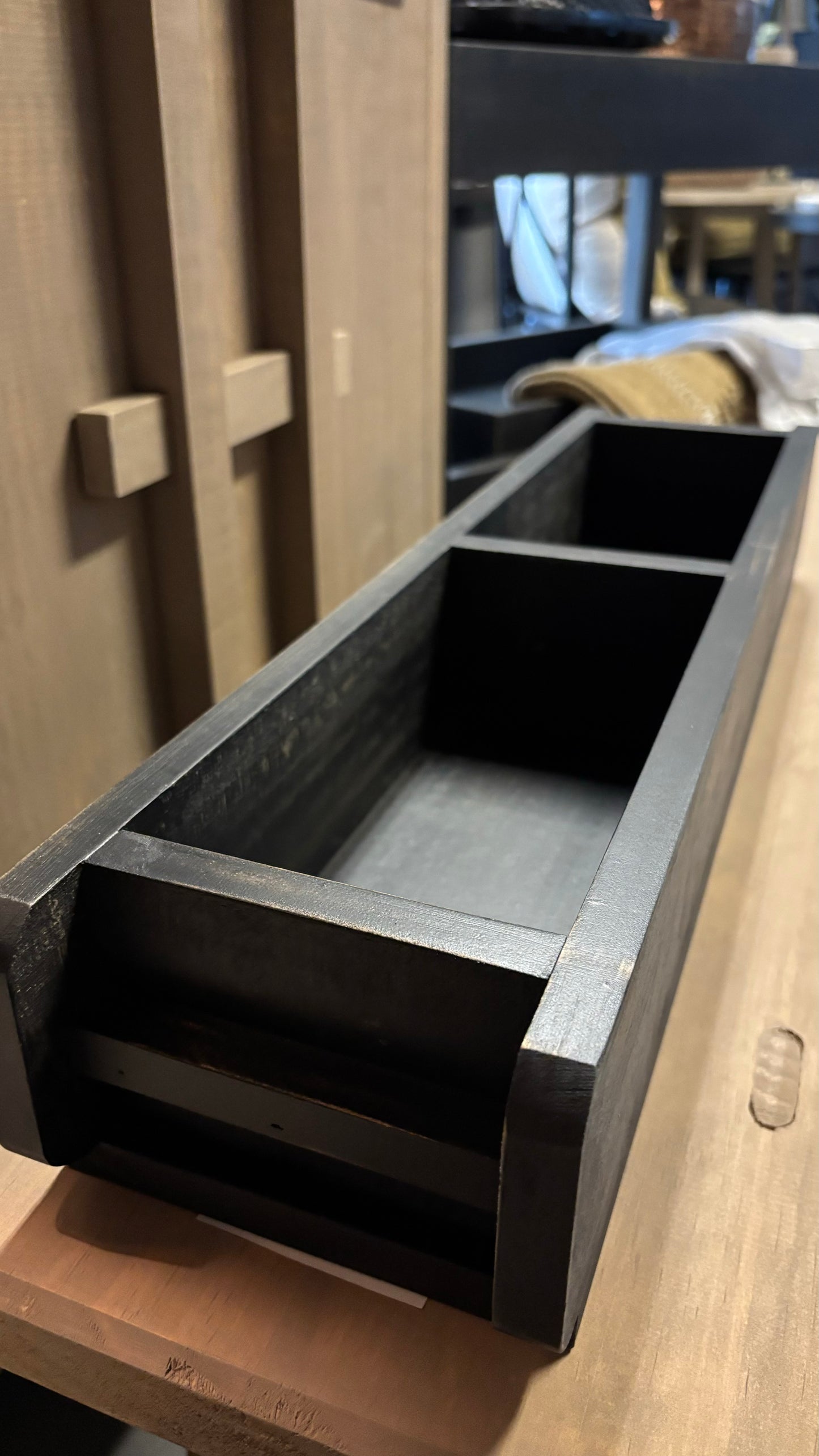 Caja doble multiuso pátina negra