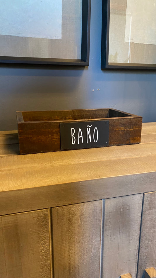 Caja de baño mediana teñido Café 30x18x7