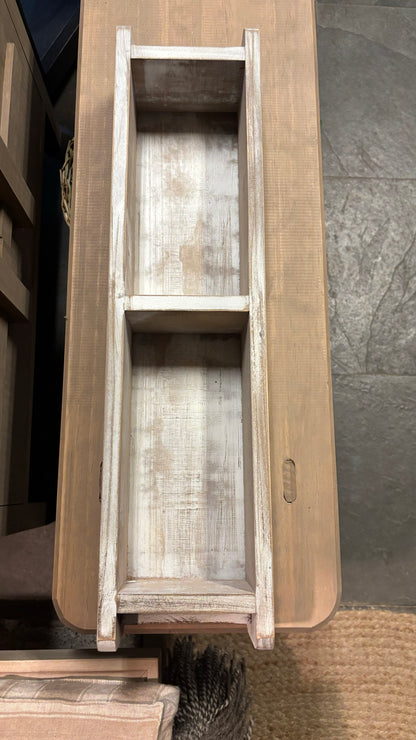 Caja doble multiuso pátina blanca