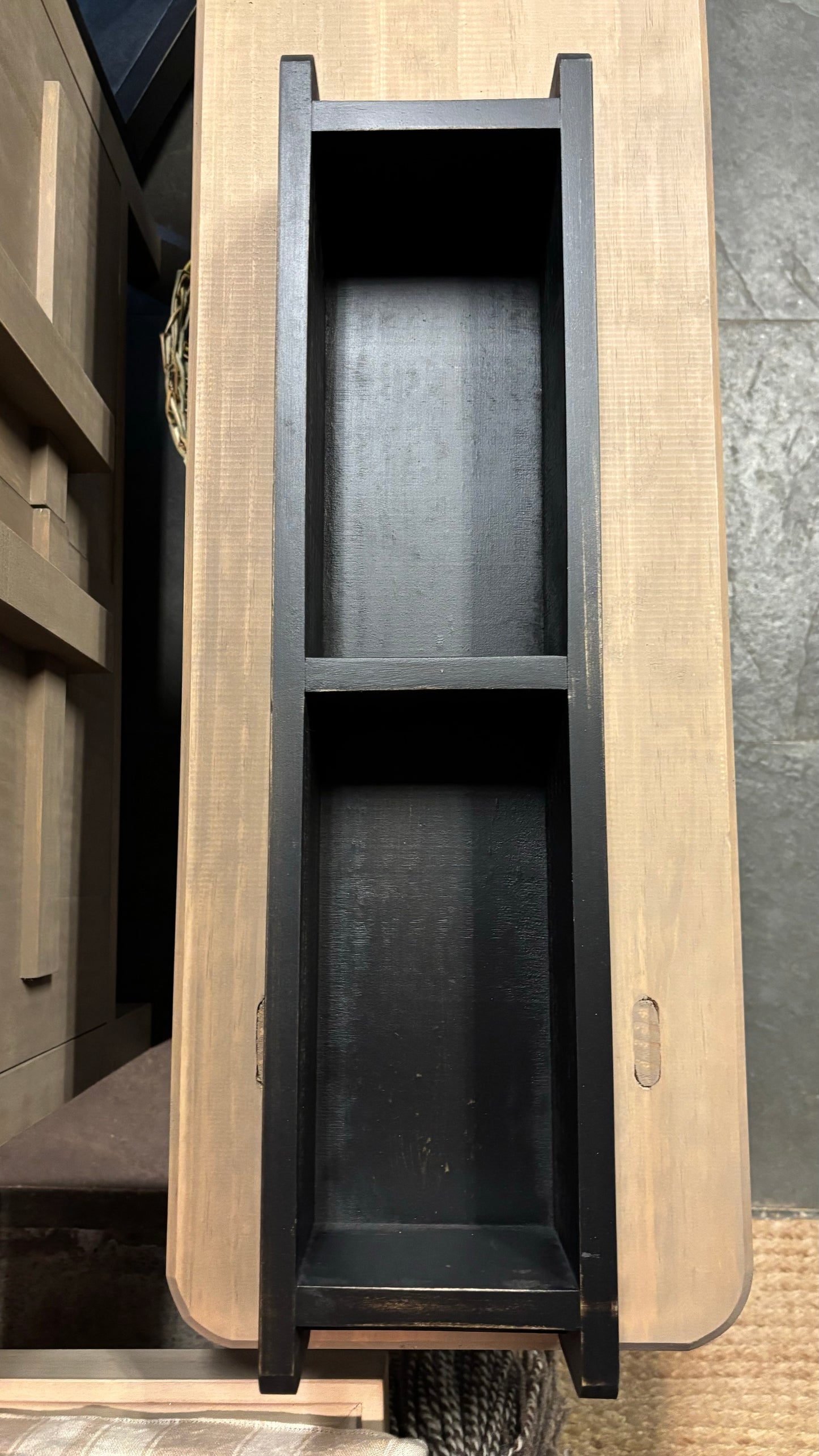 Caja doble multiuso pátina negra