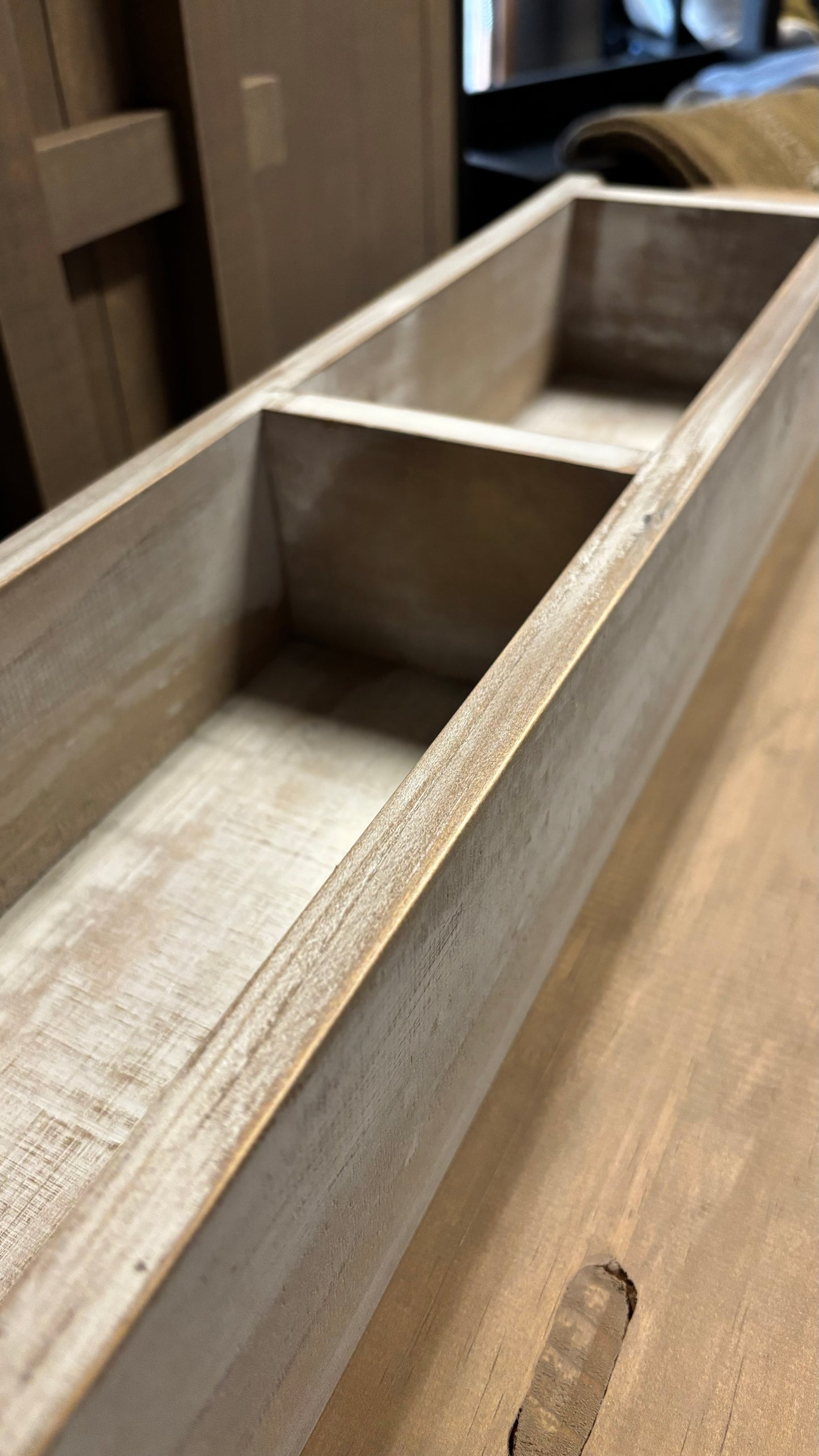 Caja doble multiuso pátina blanca